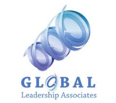 Global Leadership Associates logo with abstract blue spiral design.